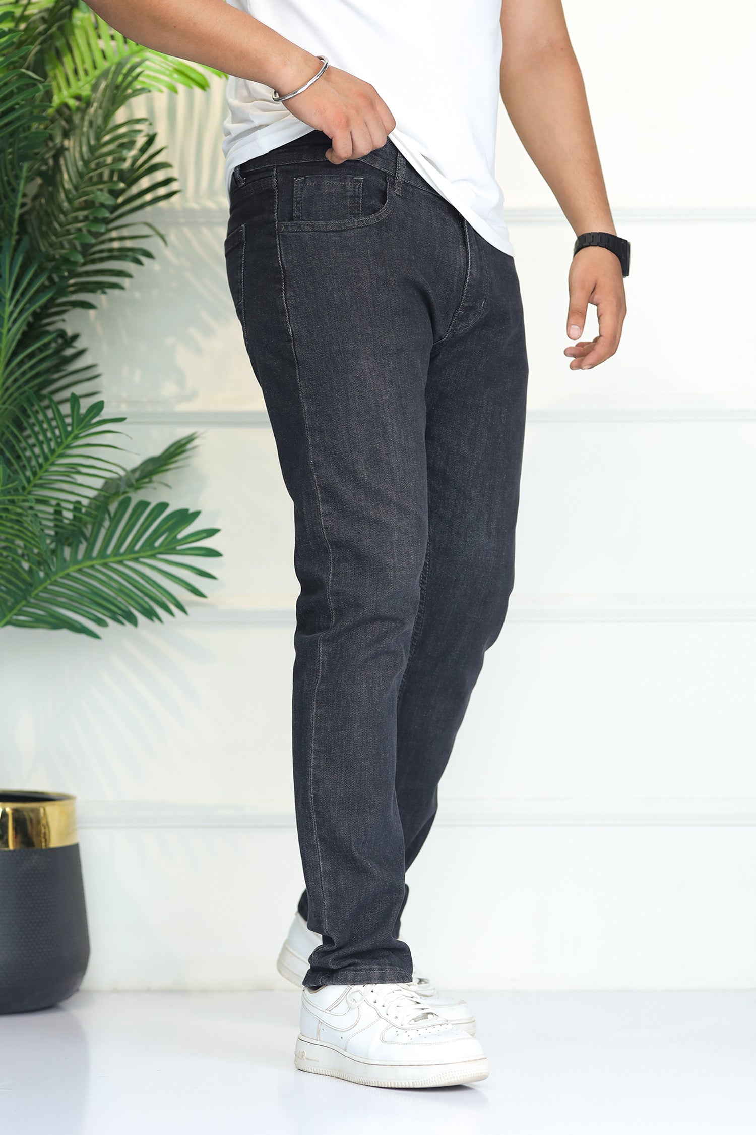 Turbo 'Metro' Commuter Stretch Slim Fit Jeans In Charcoal Grey
