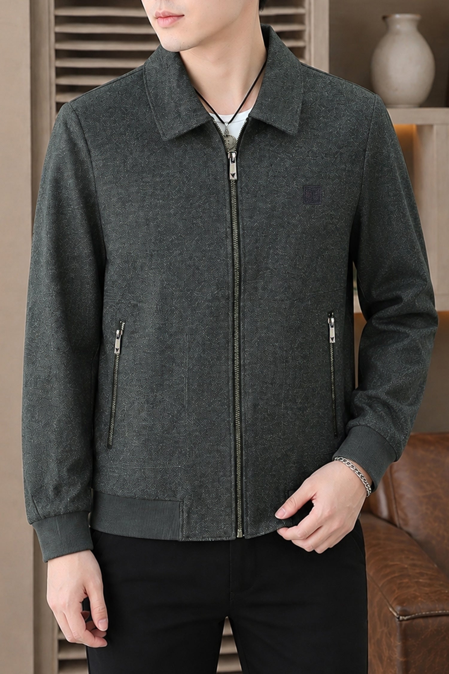 Turbo Heritage-Avant Grade Imp Men's Wool Jacket In Charocal Grey