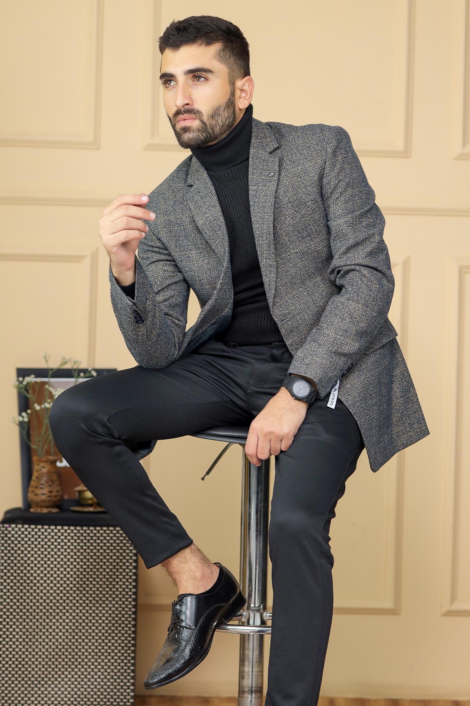 Wool Rich Worsted Tweed Mens Casual Blazer