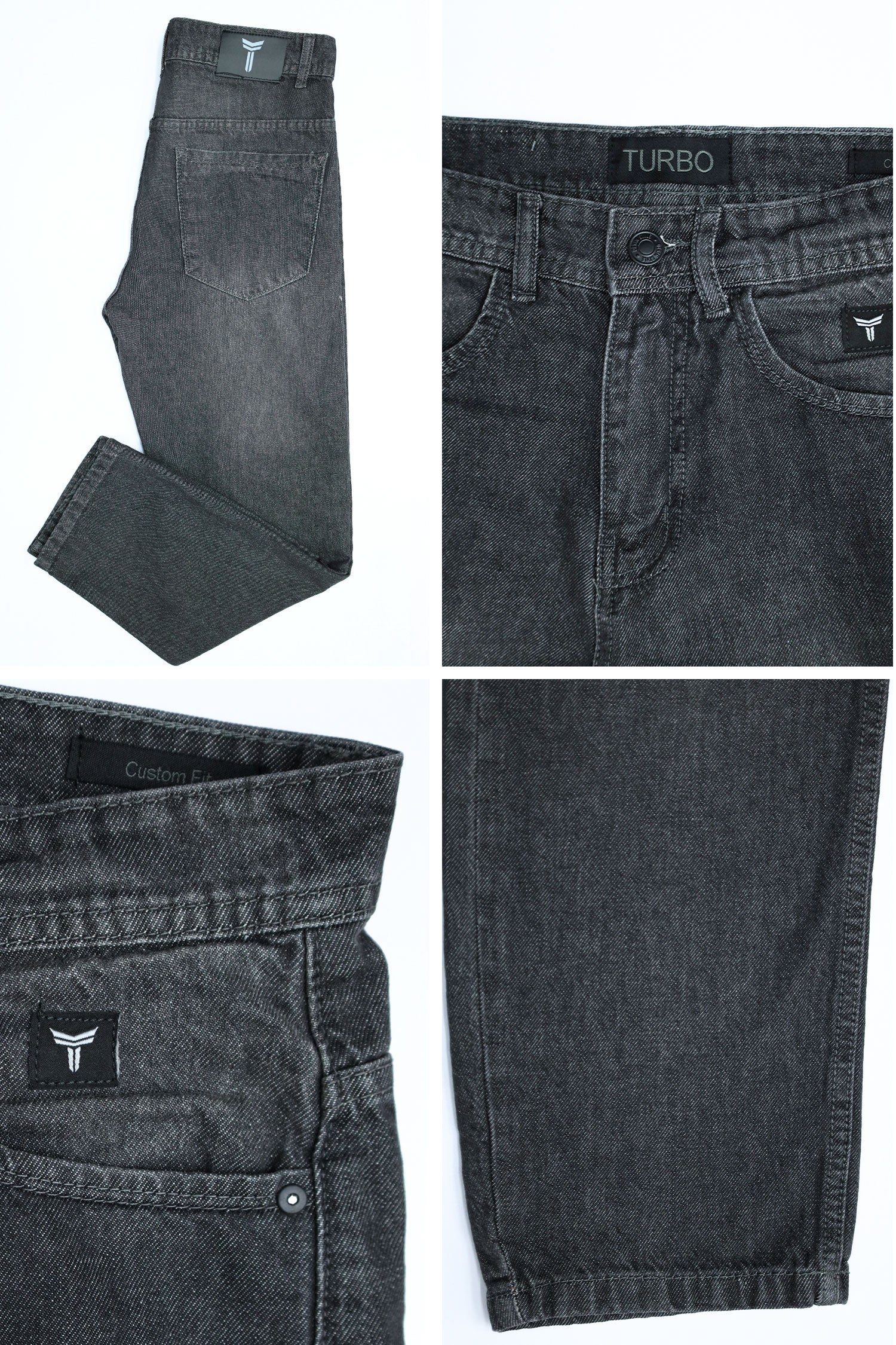 Loose Fit Turbo Jeans in Charcoal Grey