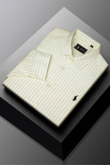 Polo Rph Lren Button Down Striped Casual Shirt In Creem