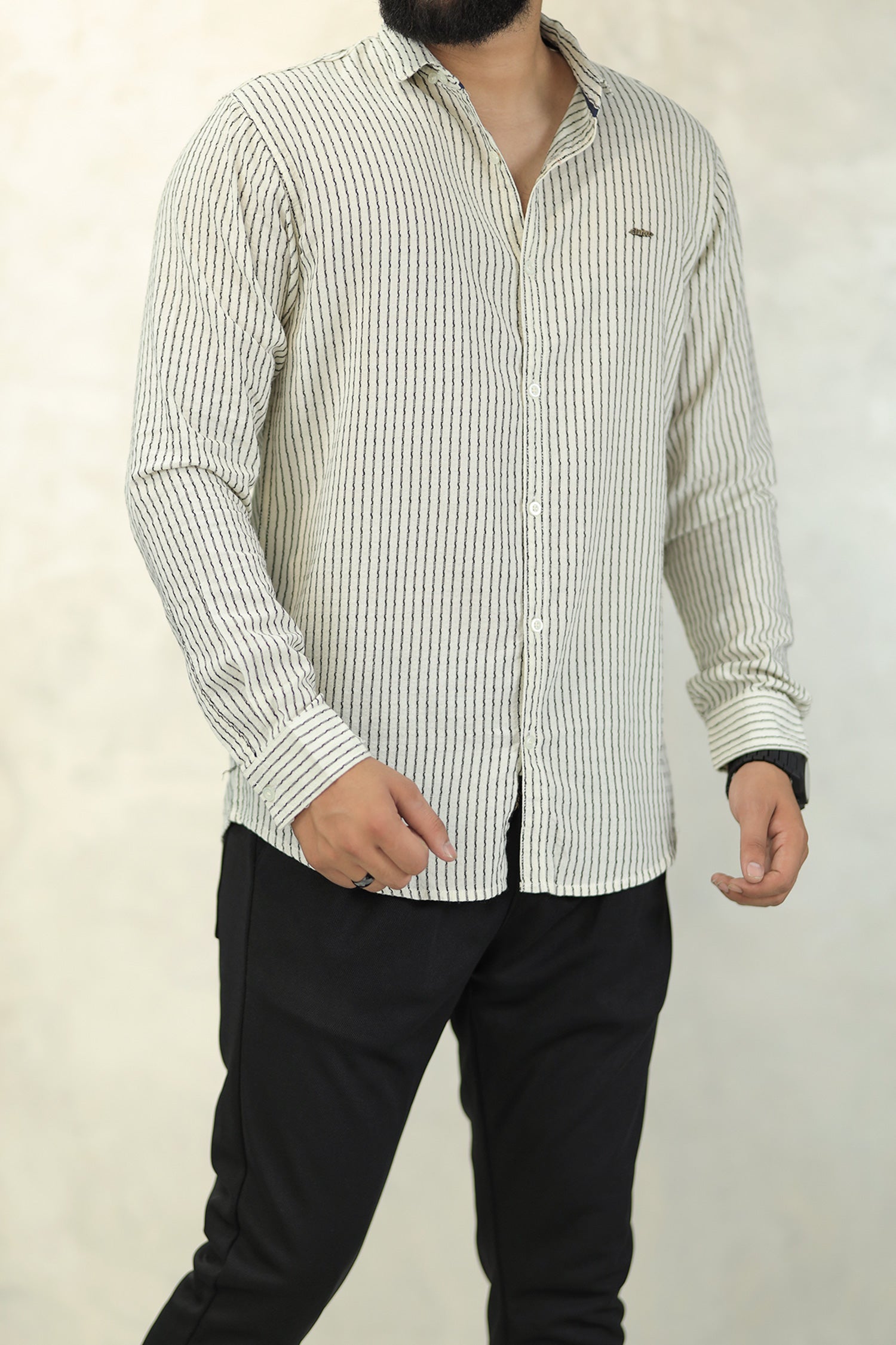 Turbo Lining Check Creation Long Sleeve Cotton Casual Shirt