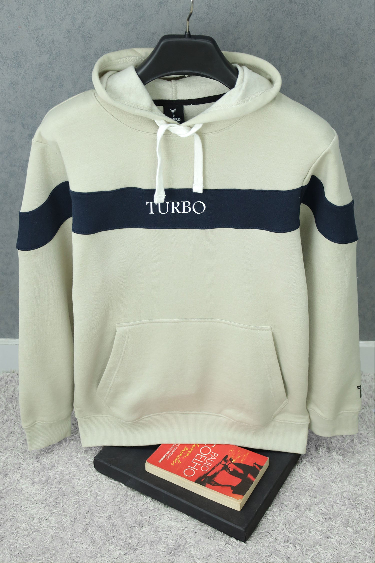 Turbo Panel Typography Fleece Hoodie