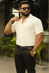 Turbo Artistic Touch Comfort Casual Shirt In Cream