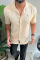 Turbo Designer Motif Floral Casual Shirt In Creem