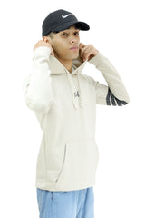 Turbo Arm Stripe Fleece Hoodie In Creem