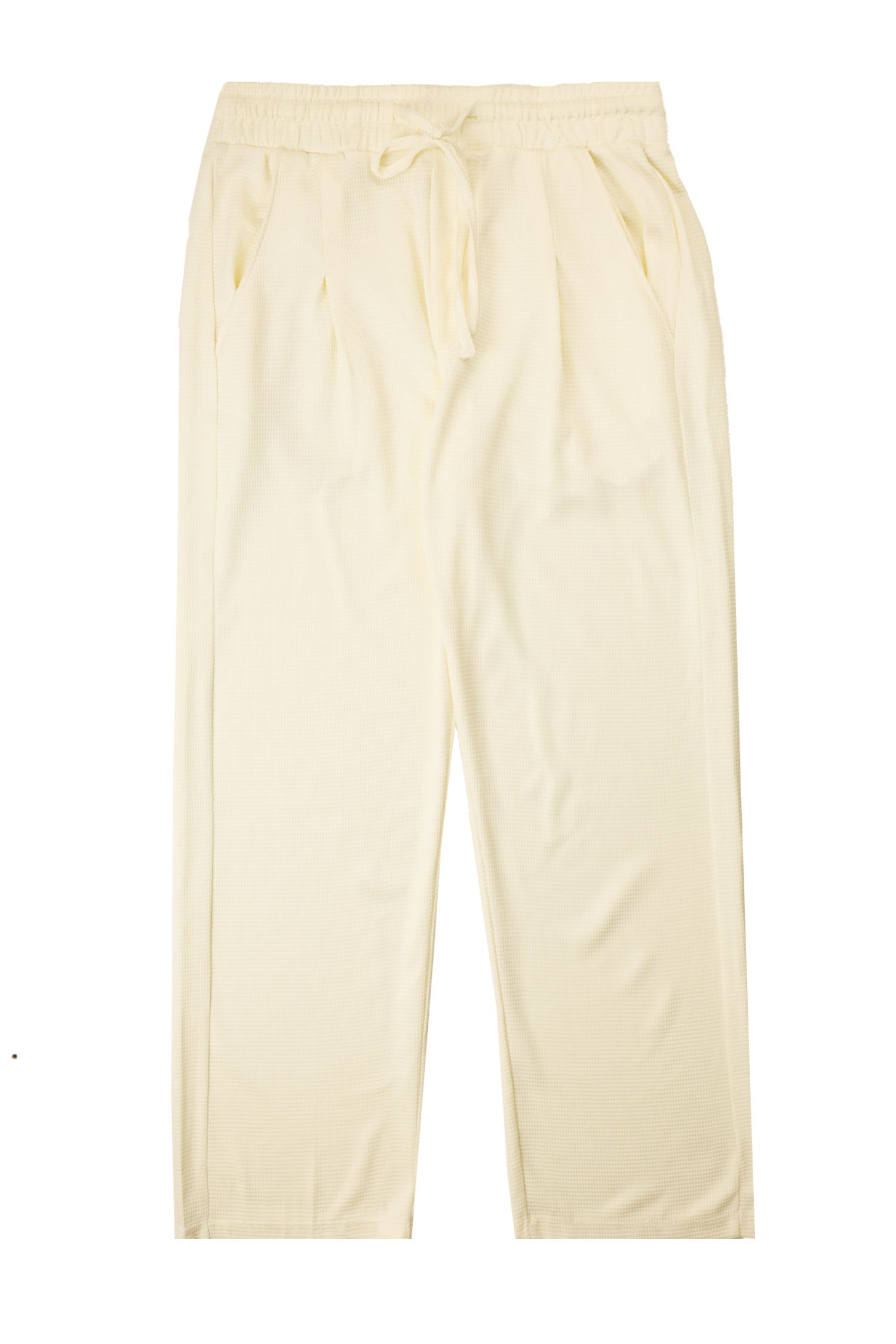 Turbo High Rise Pleated Waffle Pattern Loose Bottom Trouser