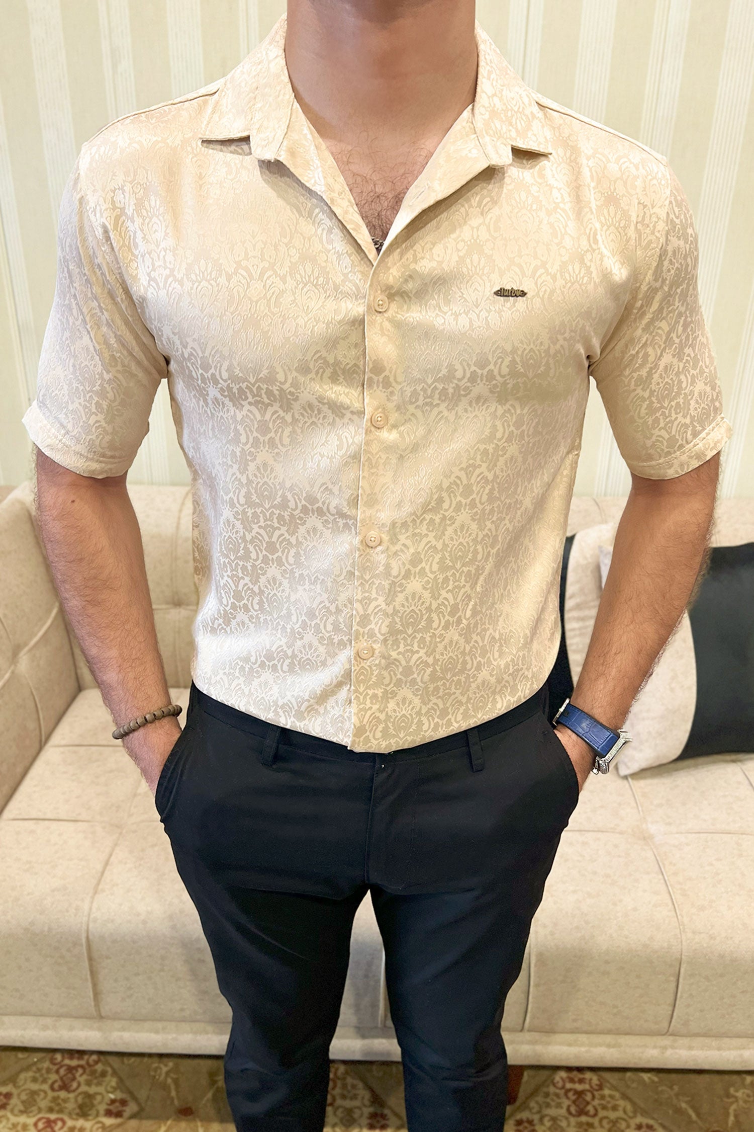 Turbo Designer Motif Floral Casual Shirt
