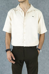Turbo Designer Motif Floral Casual Shirt In Creem