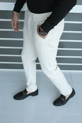 Elegant Self Texture Knitted Cotton Ankle fit Pant