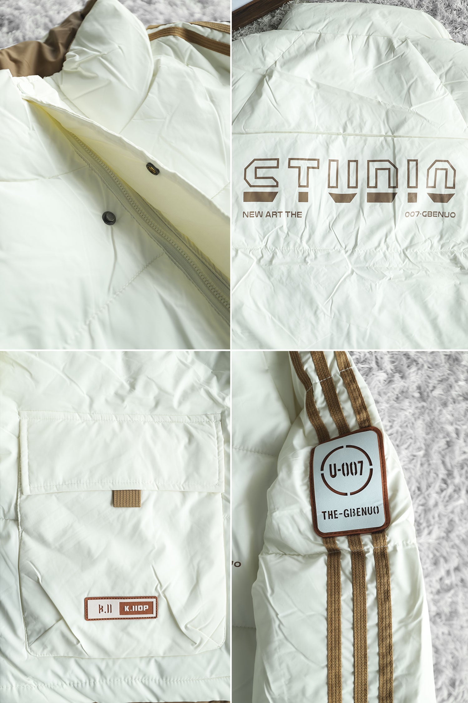 The New Art Studio Stripes Imported Puffer Jacket