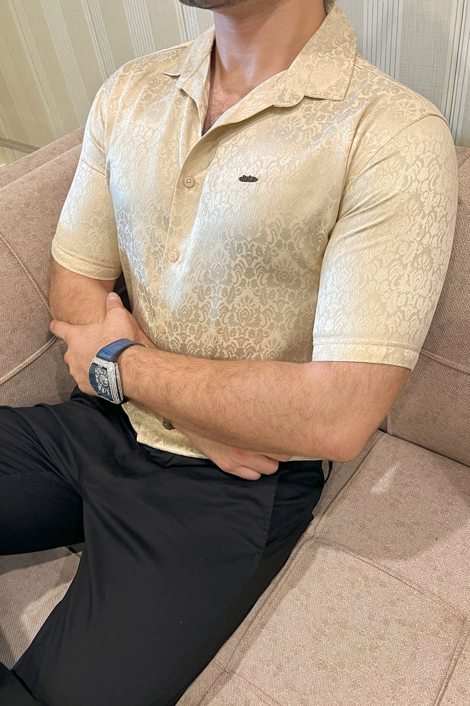 Turbo Designer Motif Floral Casual Shirt