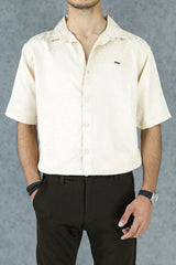 Turbo Designer Motif Floral Casual Shirt In Creem