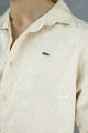 Turbo Designer Motif Floral Casual Shirt In Creem