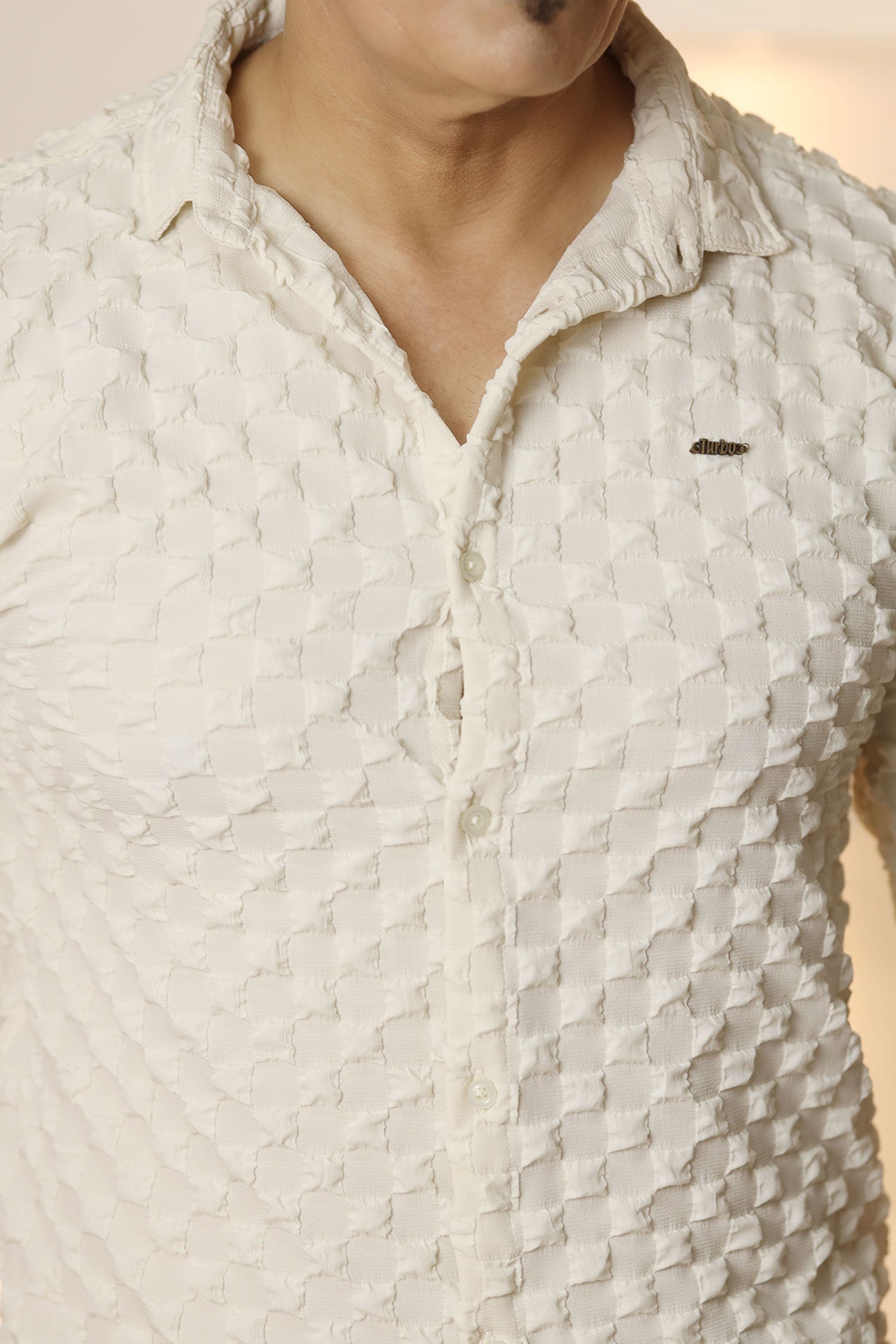 Turbo Puff Structured Pattern Casual Shirt