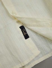 Turbo Billy Textured Knit Long Sleeve Cotton Casual Shirt In Creem