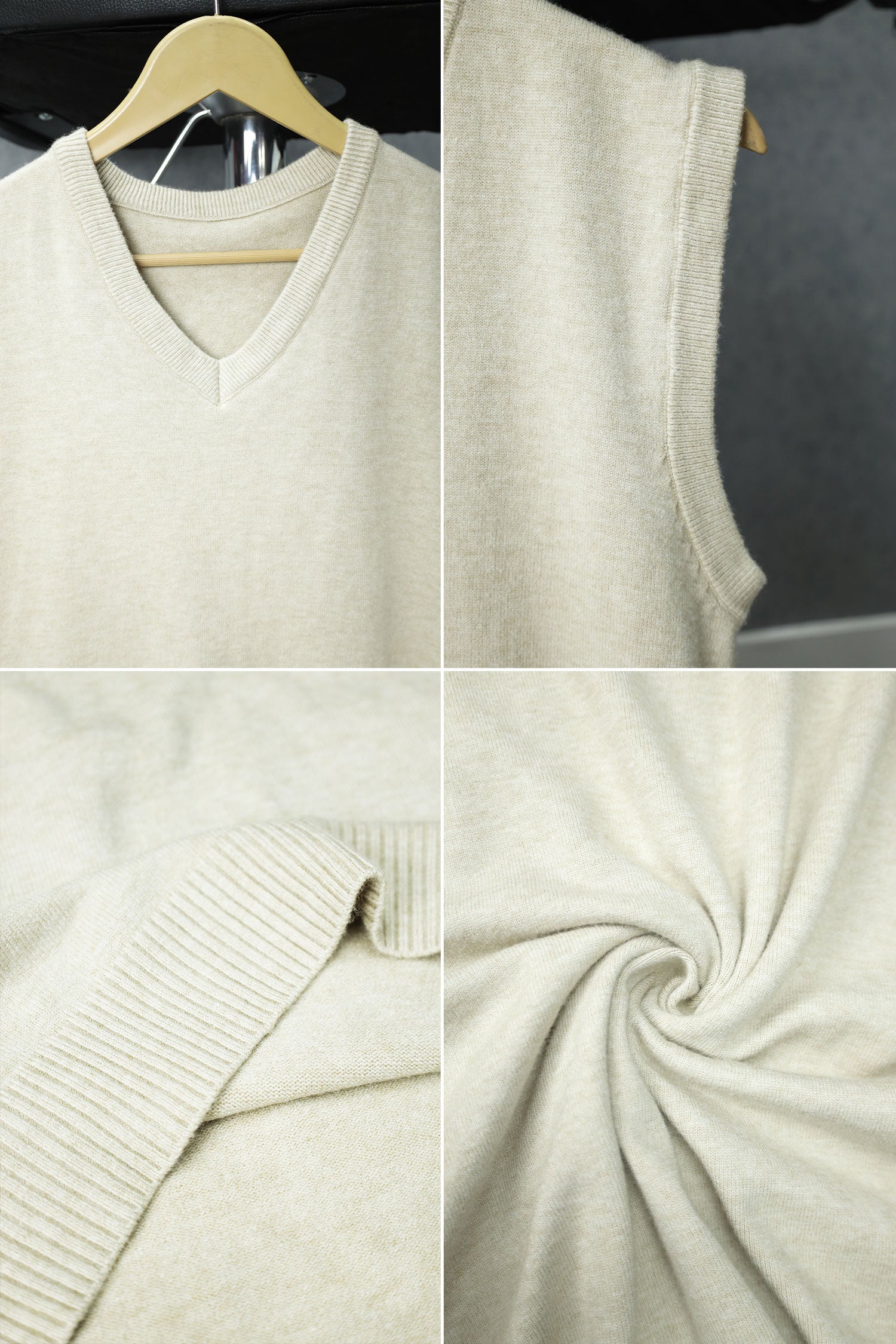 Comfy Glamour V-Neck Rabbit Wool Men's Sweater