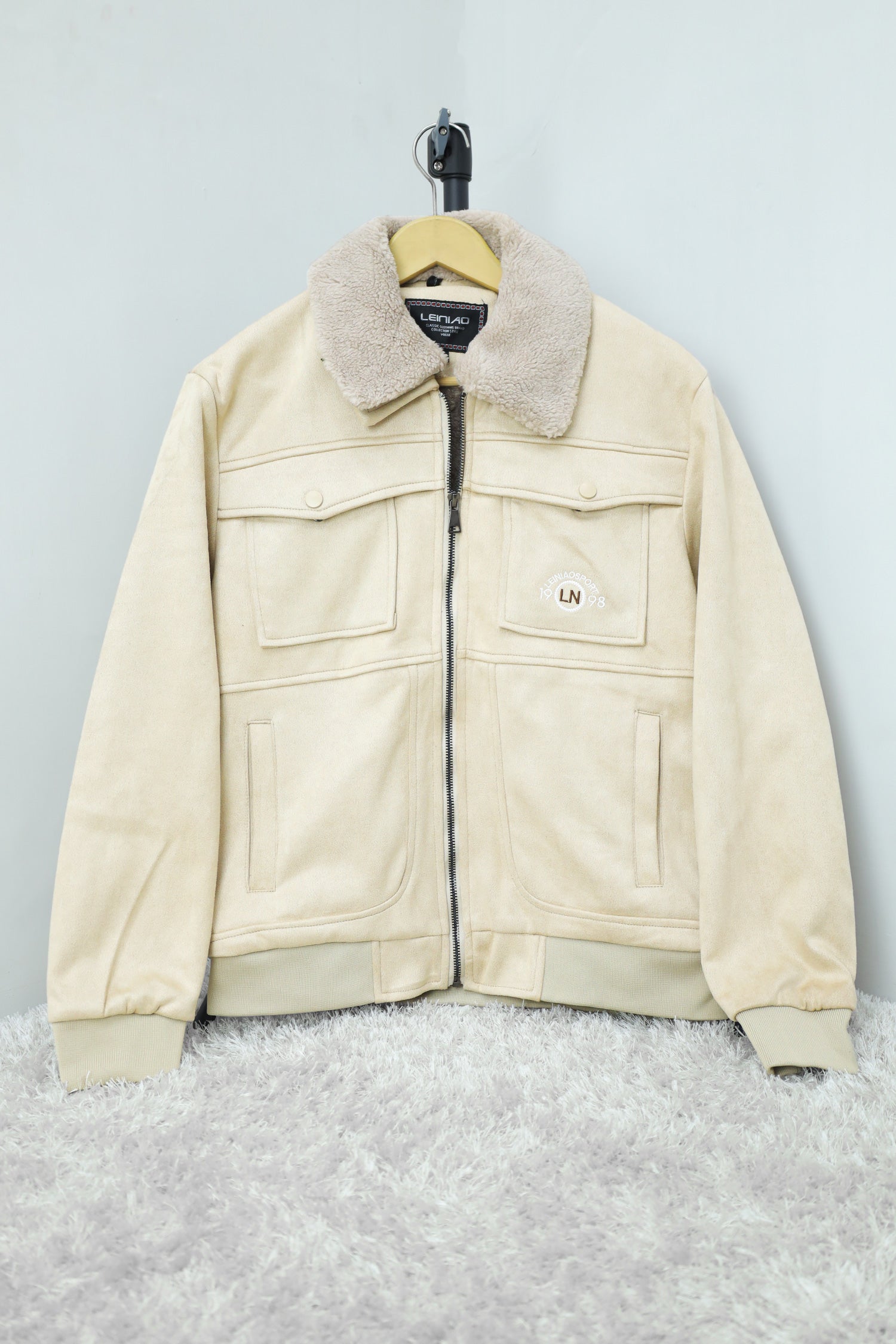 LN 1998 Classic Zipper Men's Suede Jacket