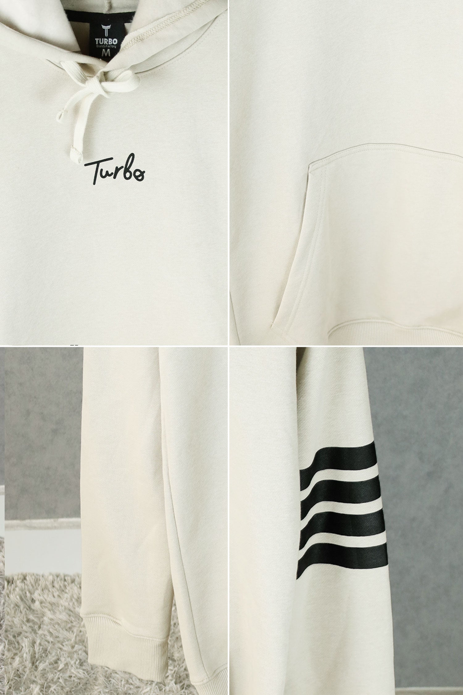 Turbo Arm Stripe Fleece Hoodie