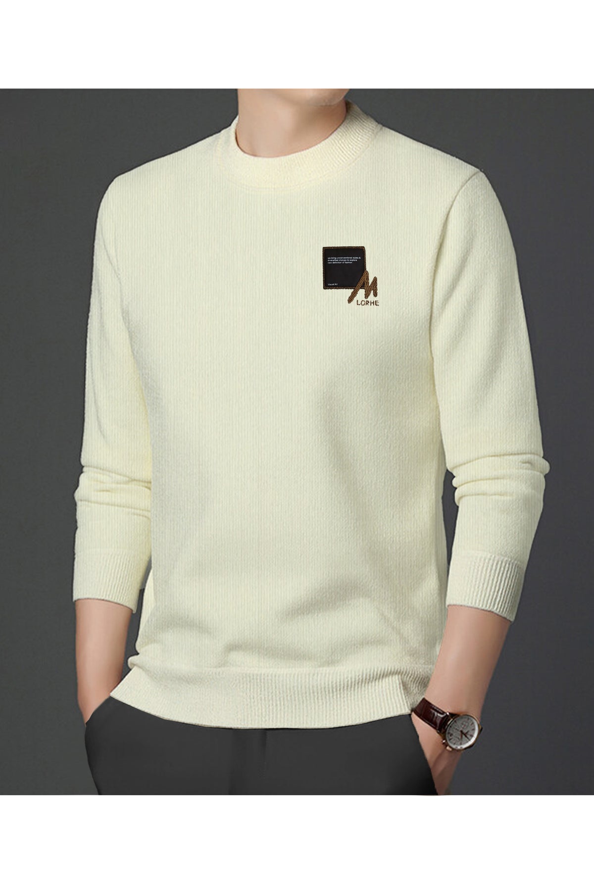 Sweater Style Round Neck Imported Men's Sweatshirt