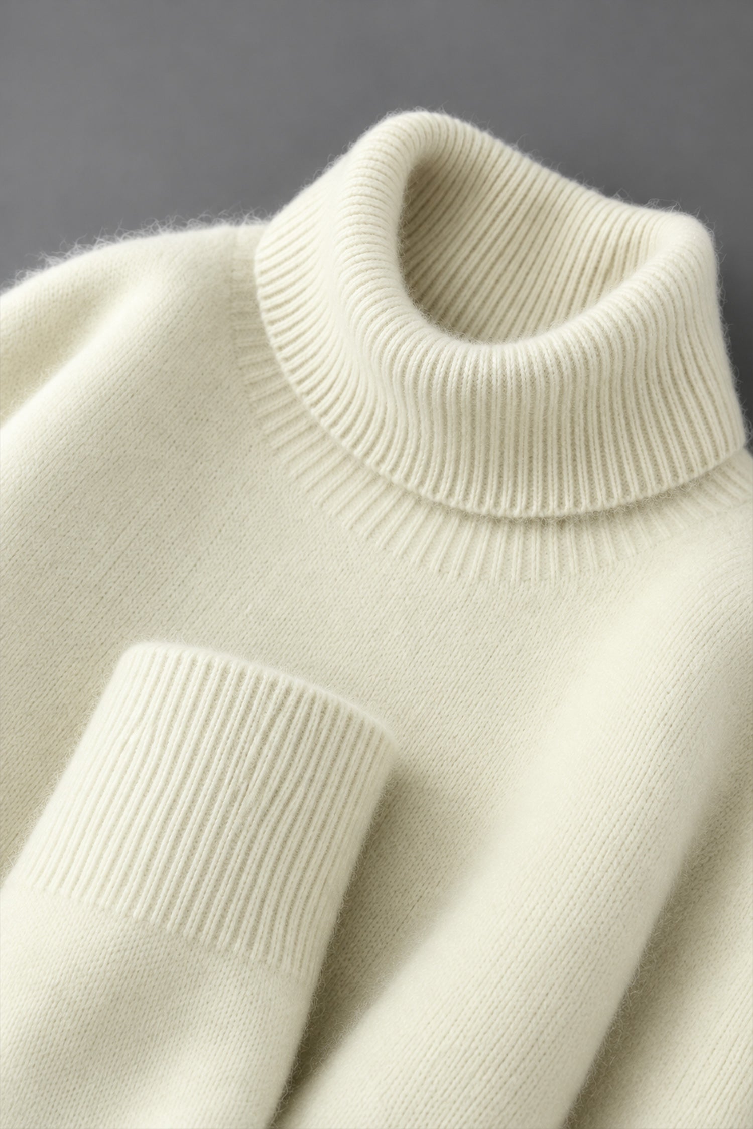 Turbo Extreme Rabbit Wool Turtleneck Pullover Imported High Neck In Cream