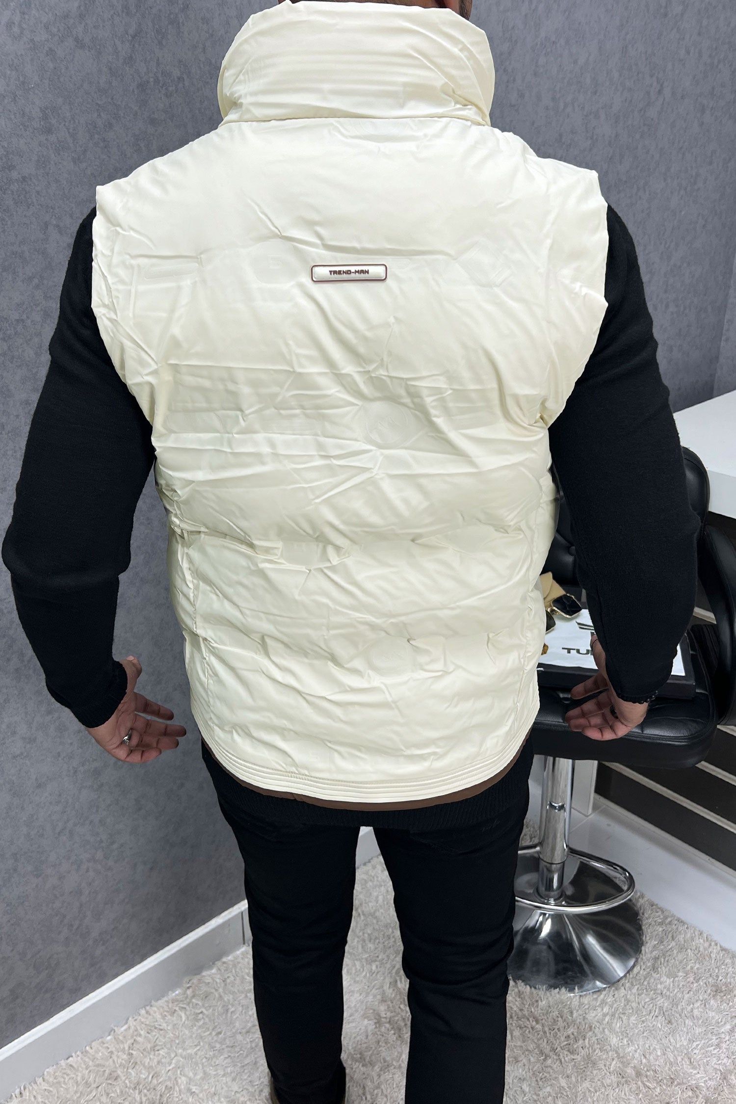 Scrn Panel Tone Quilted Imported Men's Gilet