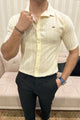 Turbo Textured Champ Casual Shirt In Light Lemon