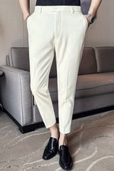 Elegant Self Texture Knitted Cotton Ankle fit Pant In Creem