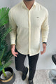 Turbo Billy Textured Knit Long Sleeve Cotton Casual Shirt