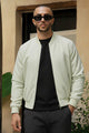 Regular Fit Club Imported Light Weight Jacket In Cream