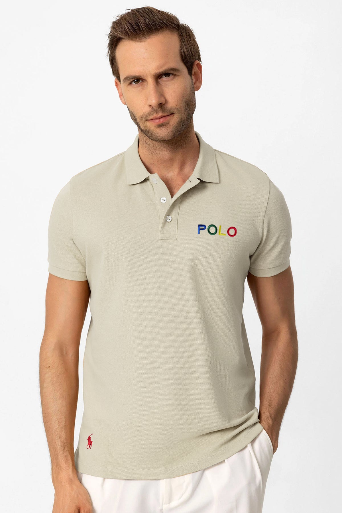 Rph Lren Polo Classic Fit Men's Polo Shirt In Creem