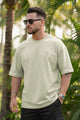 Luis Vten Signature Round Neck OverSize T-shirt In Cream