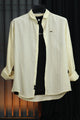 Turbo Billy Textured Knit Long Sleeve Cotton Casual Shirt In Creem