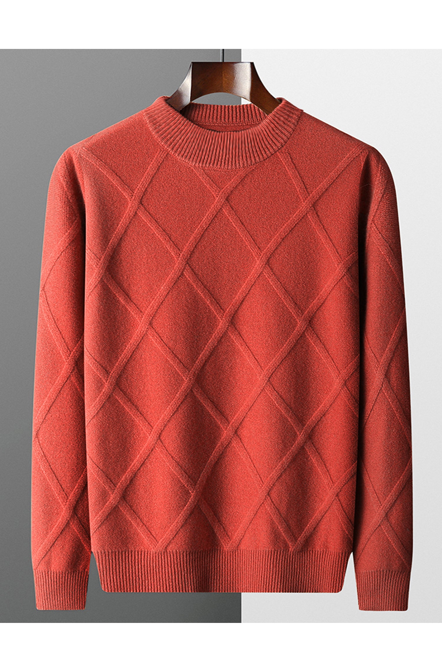 Diamond Crew Neck Men's Cashmere Sweatshirt