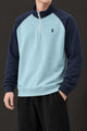 Polo Color-Block Quarter Zip Imported Mock Neck Men's Sweatshirt