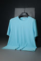 Turbo Regular-Fit Round Neck Dry-fit Shirt In Cyan