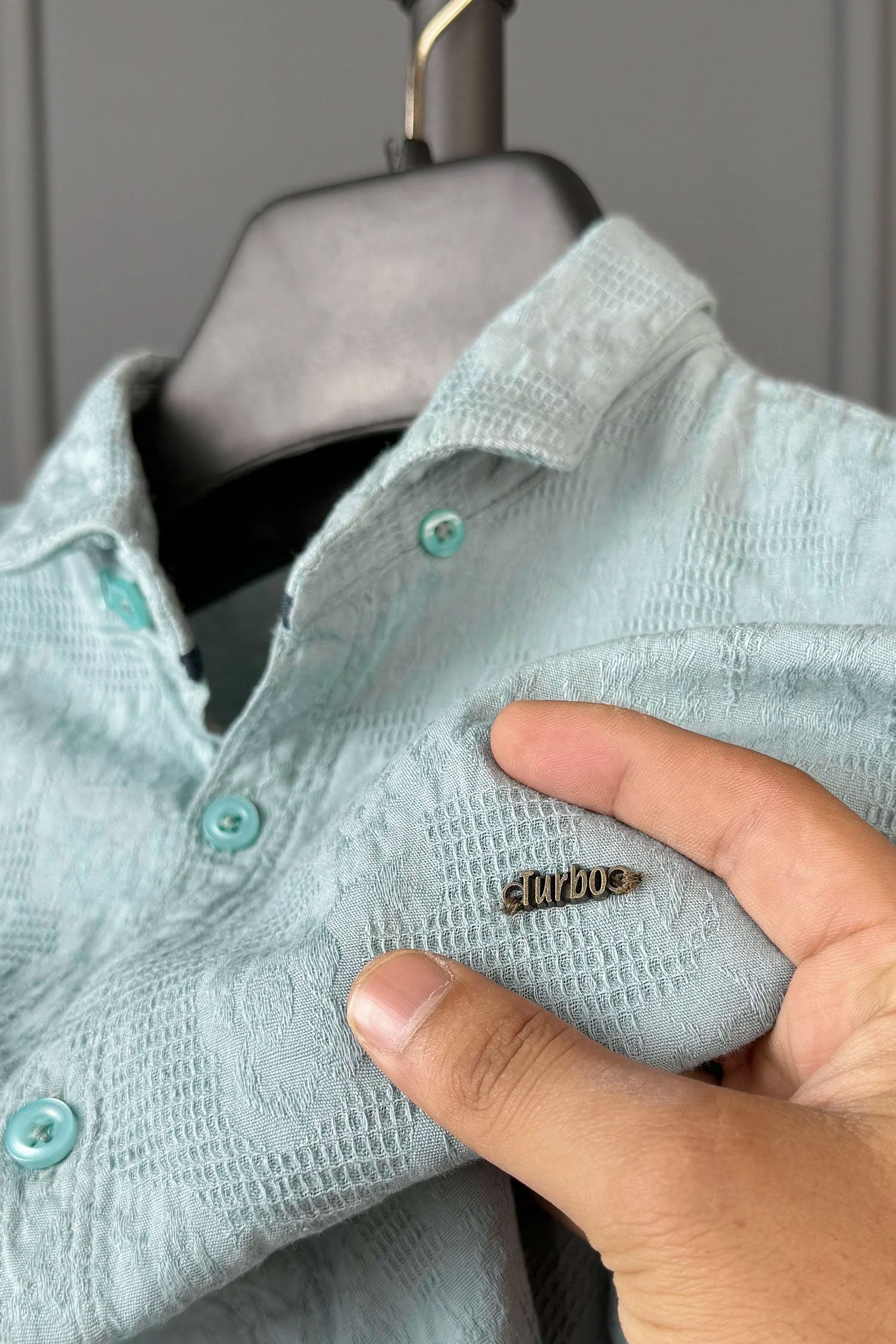 Turbo Vintage Patterend Long Sleeve Cotton Casual Shirt