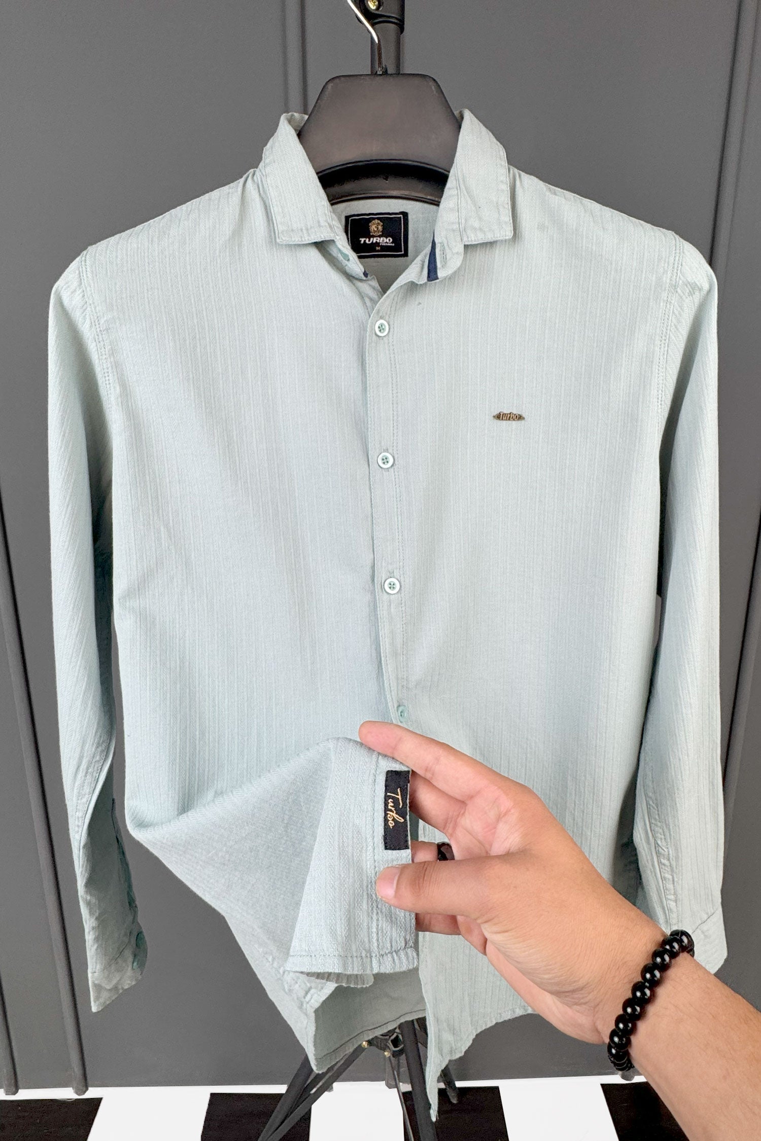 Turbo Organic MonoChromatic Long Sleeve Cotton Casual Shirt