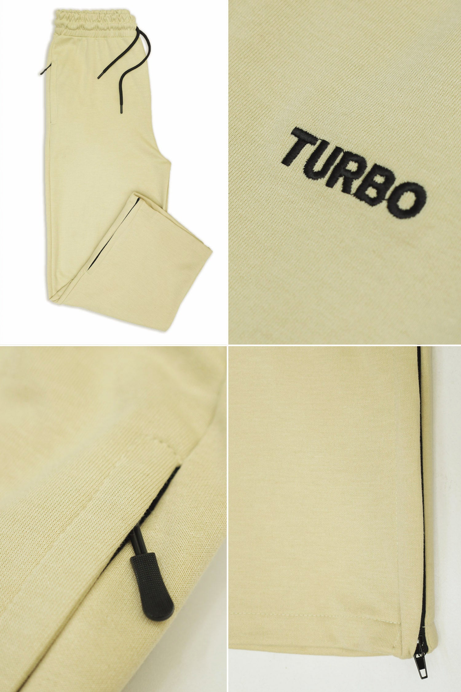 Turbo Loose Zipper Bottom Imp Cotton Blend Trouser