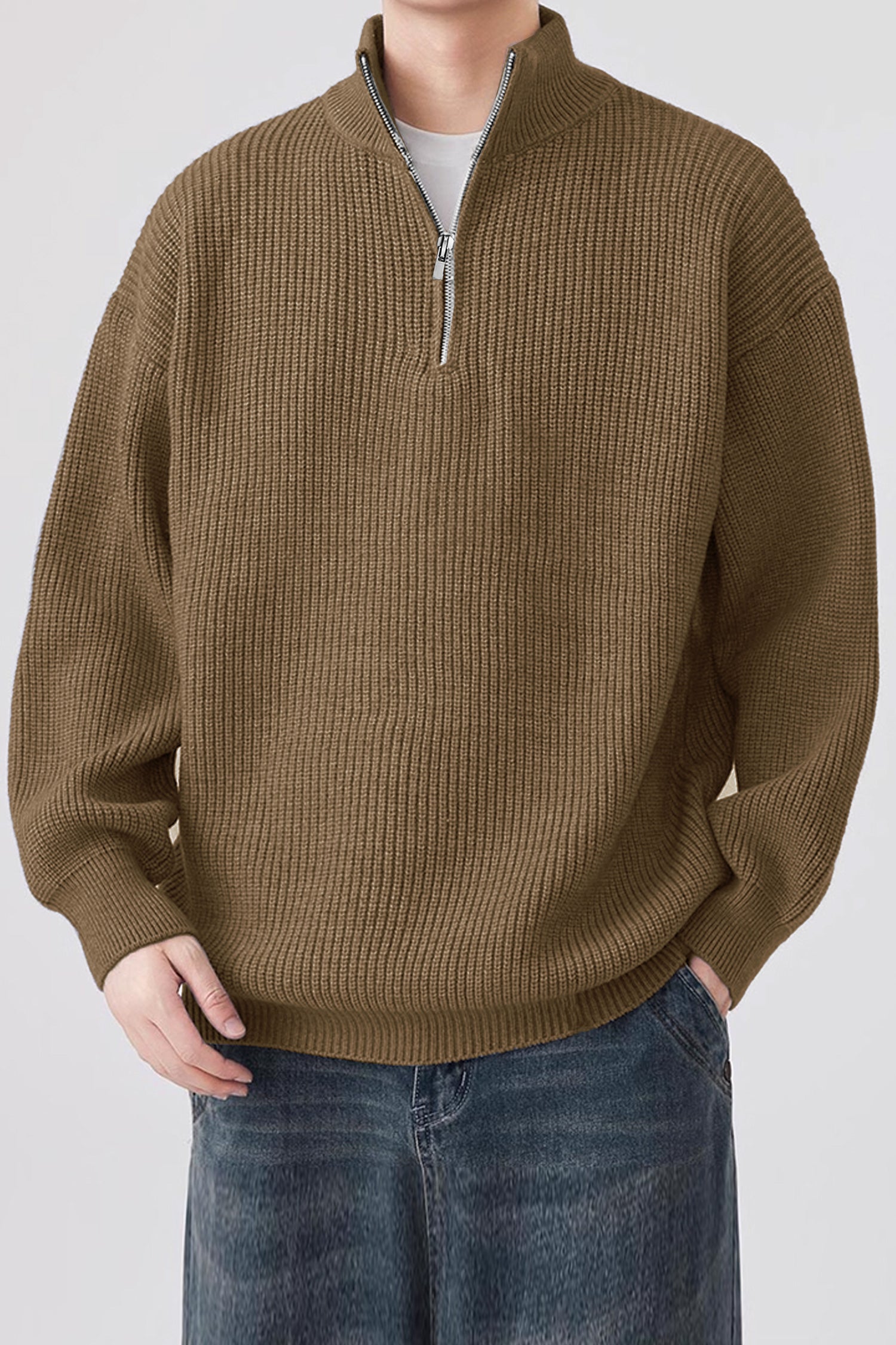 Turbo merino quarter zip Imported Men's Sweater