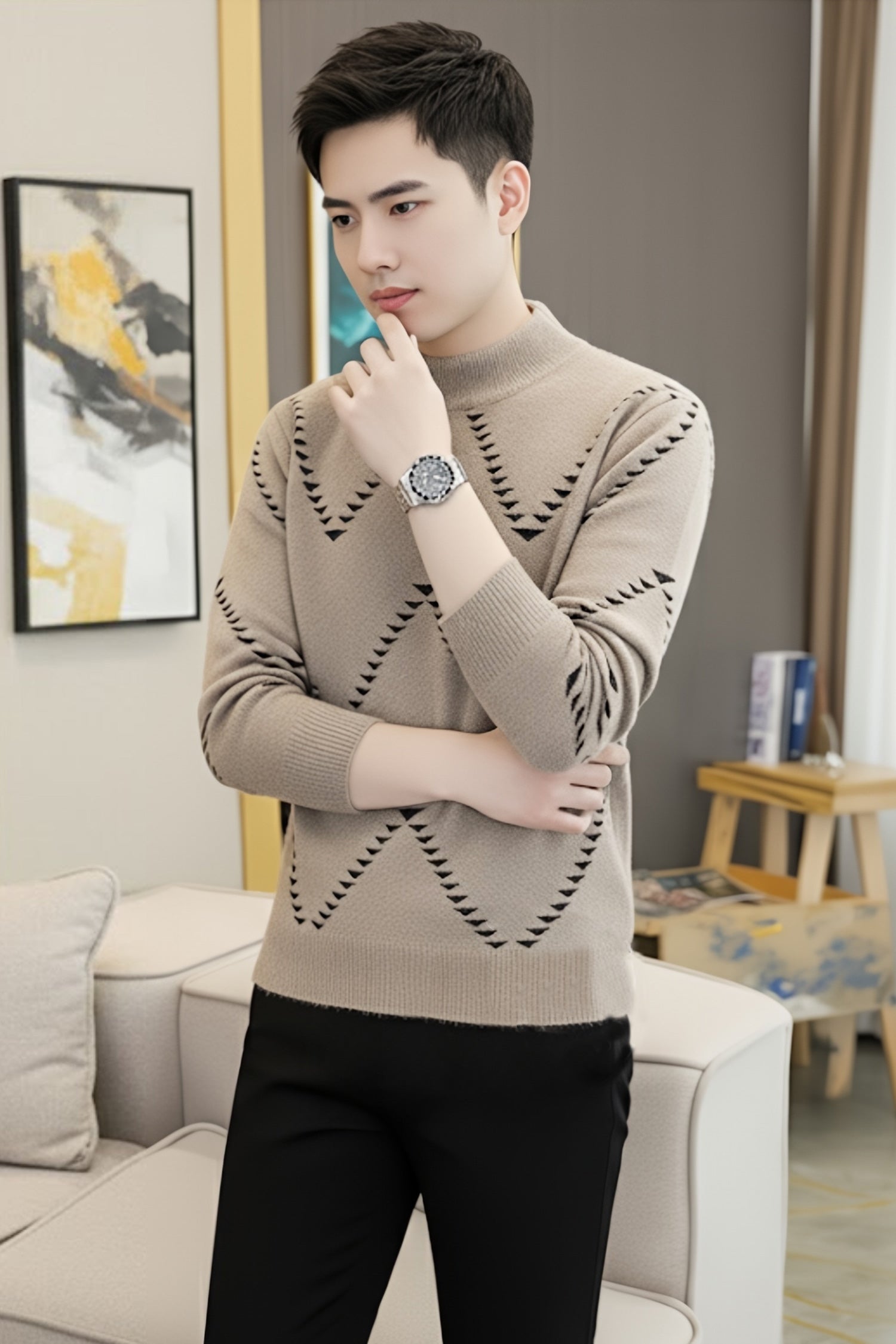 Turbo StyleCast Round Neck Imported Men's Sweater
