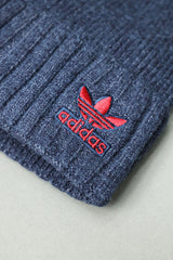 Adds Rib Cuff Cashmere Wool Beanie Cap In Dark Blue