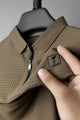 Turbo Elite Weave Textured Zipper Men's Polo Shirt