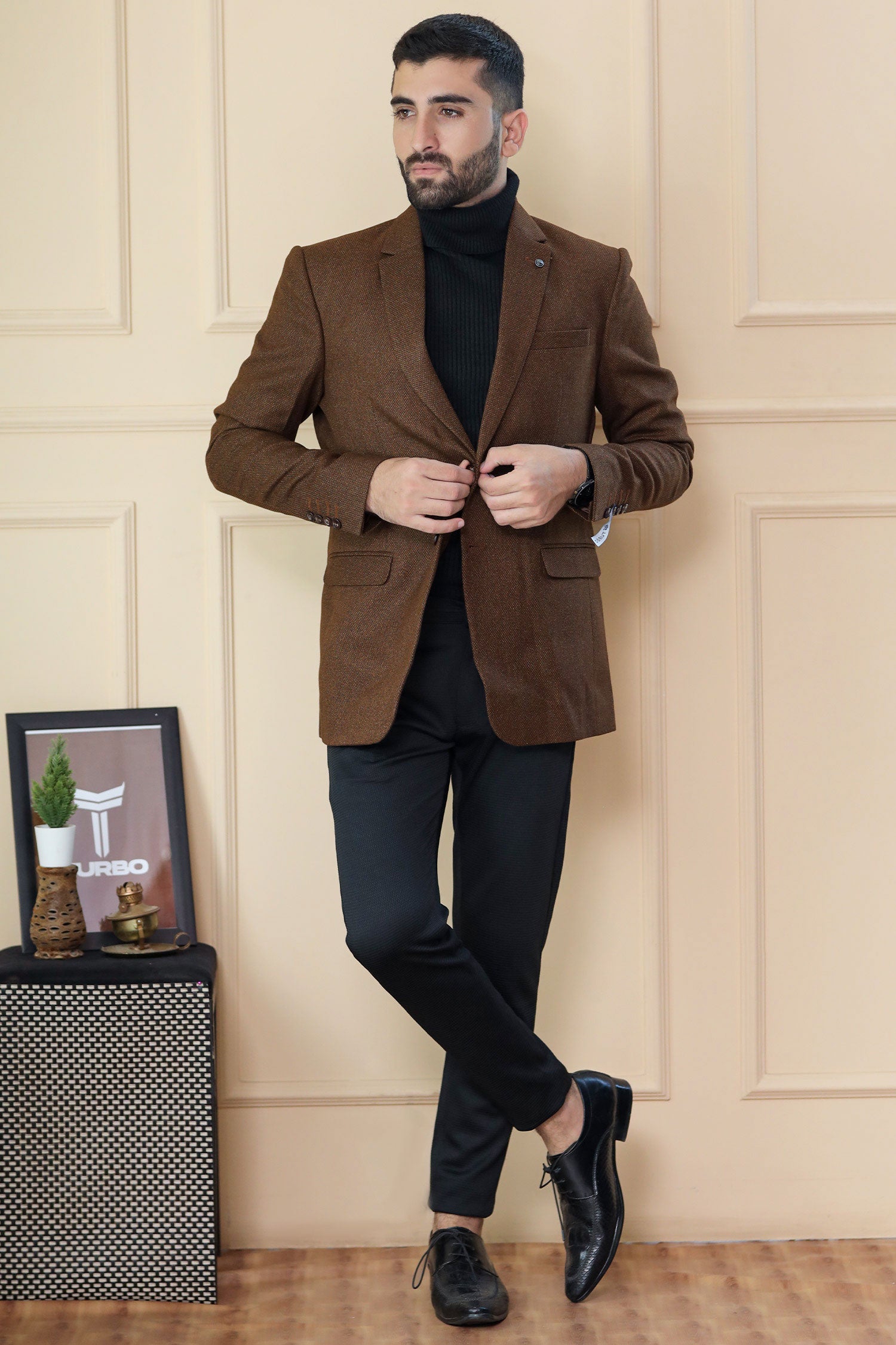 Classic Rich Premium Wool Blend Mens Casual Blazer