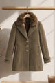 Women's Single Breasted Imp Wool Long Coat In Dark Brown