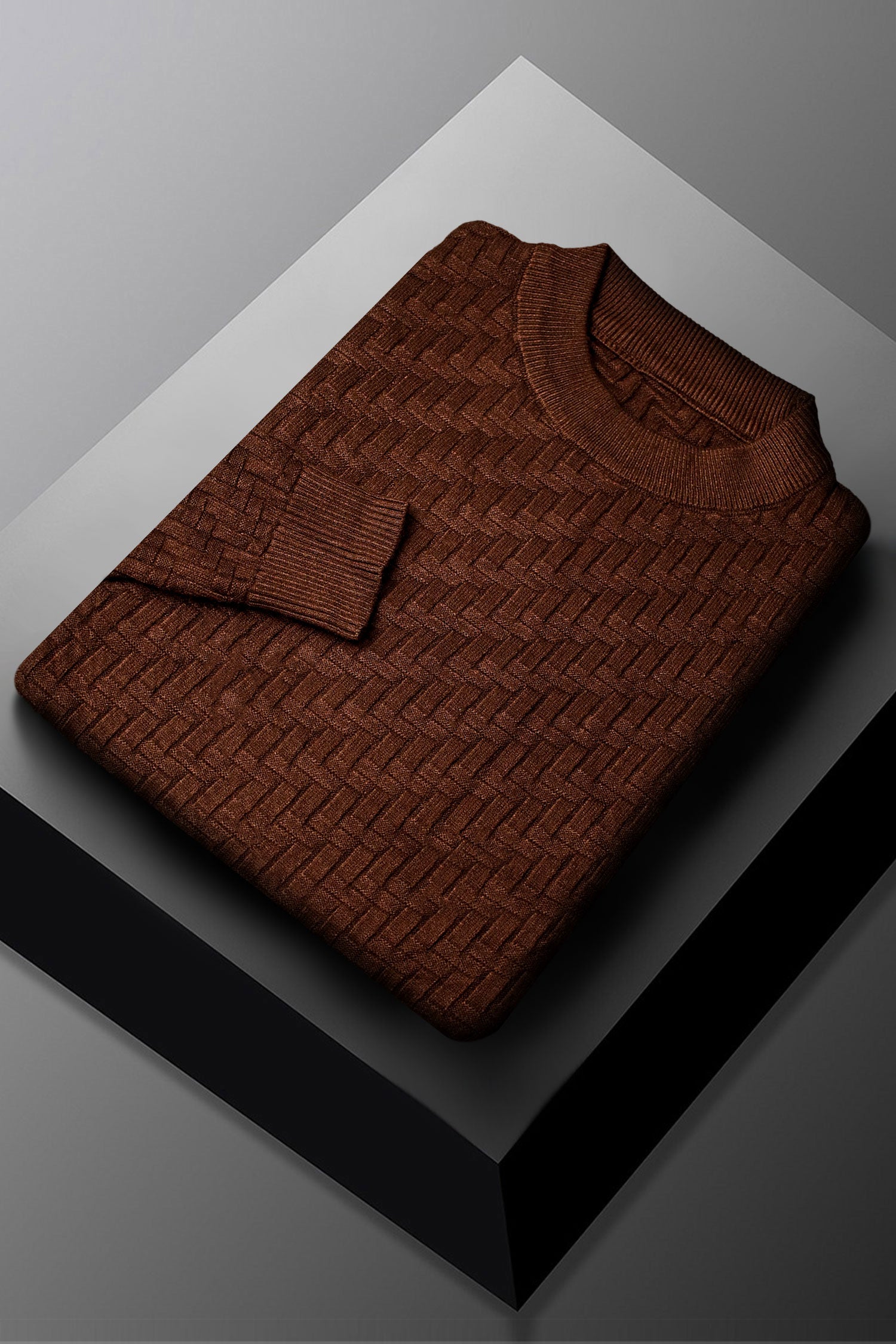 Madmext Patterened Crew-Neck Imported Men's Sweater
