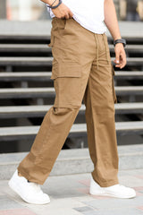 Turbo Relaxed Life Cotton Baggy Fit Trouser In Dark Brown
