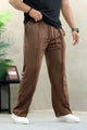 Turbo Poplin Front-Double Line Trouser In Dark Brown