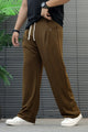 Turbo Drawstring Loose Bottom Trouser In Dark Brown