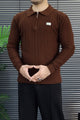 Armni Fine-Knit Collared Zipper Imported Men's Jumper Sweater